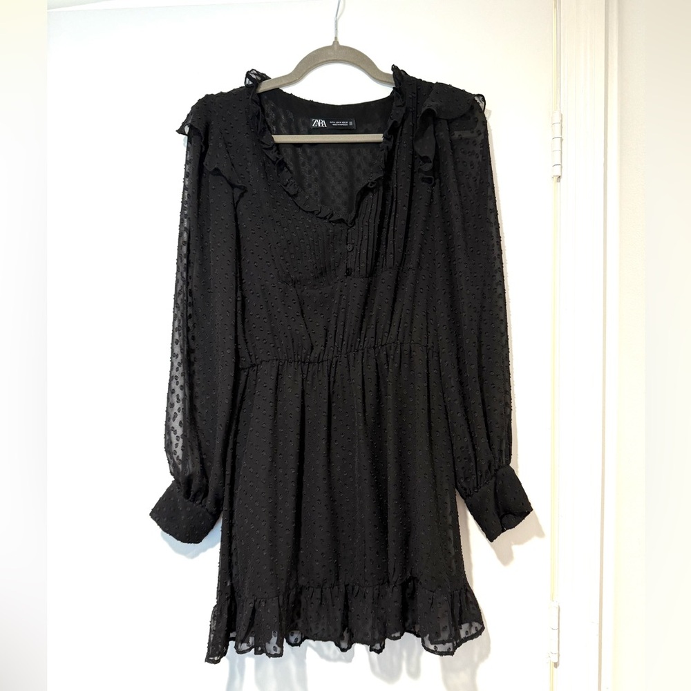 ZARA Black Mini Dress - Size M - Polyester